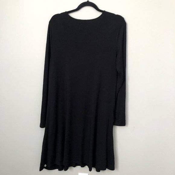 Betabrand sweatshirt long sleeve silk blend dress with pockets - Picture 4 of 10